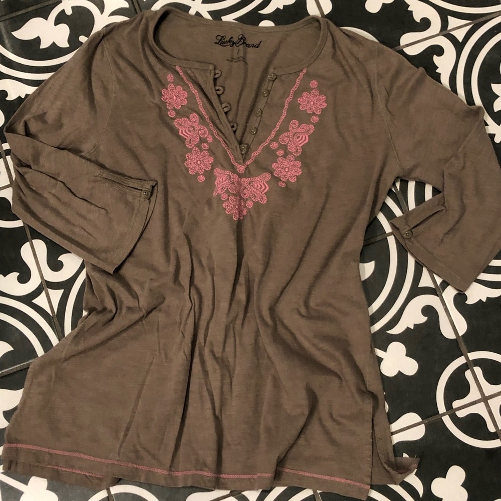 Lucky brand 3/4 sleeve top